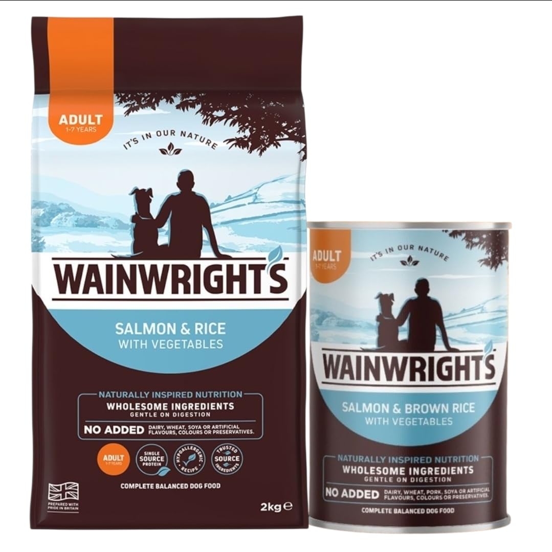 New Pet Food Wainwright's Complete Adult Dry Dog Food Salmon with Rice 2Kg