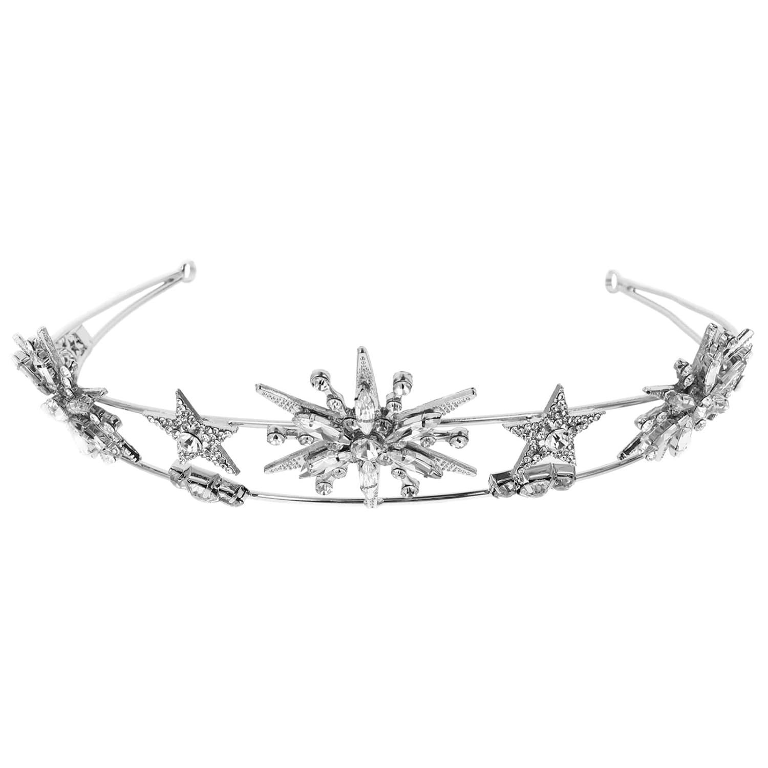 FOMIYES Diamond Tiara Headband Wedding Crown for Bride Star Modeling Crown Elegant Wedding Hair Accessory
