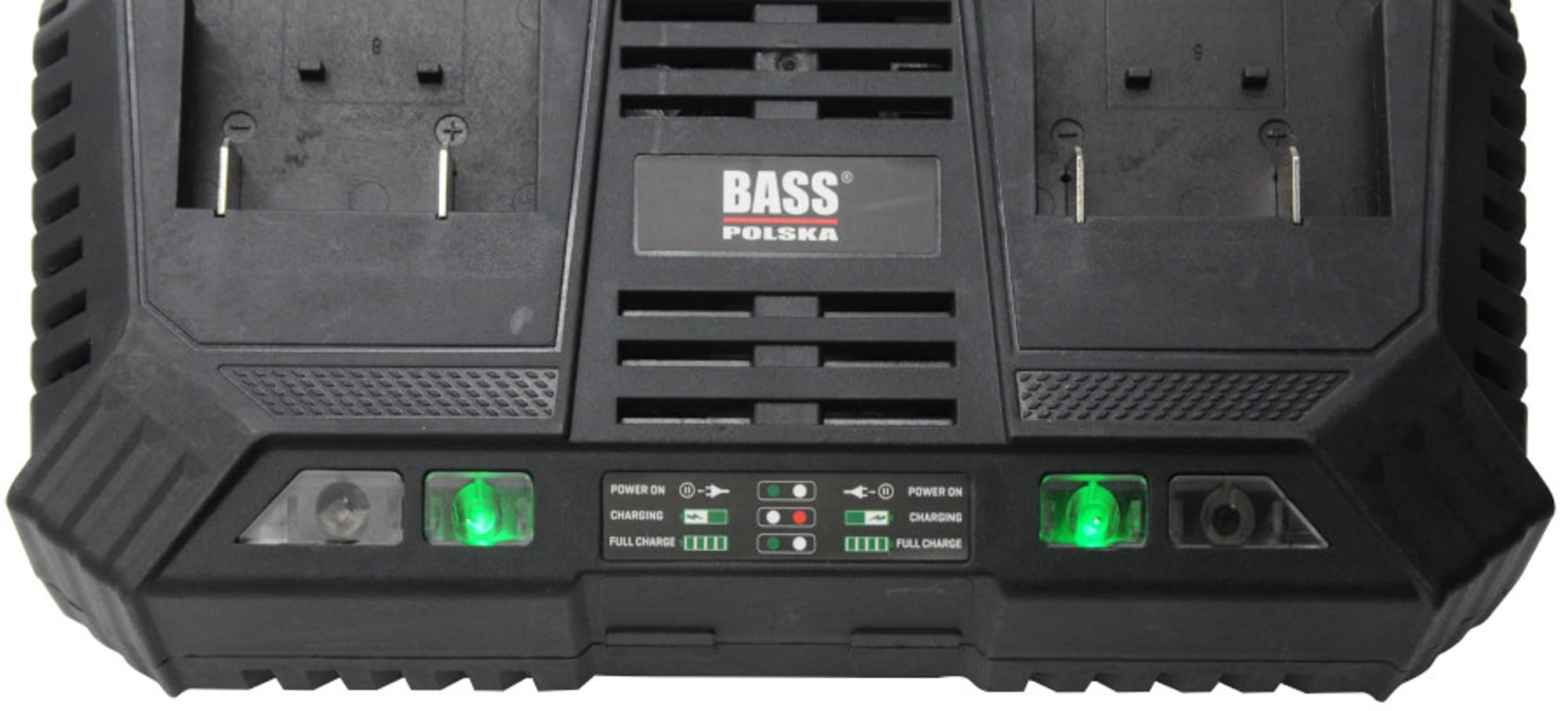 BASS POLSKA Cargador de batería para Herramientas Herramientas de jardín Independientes Jardín de Taller Práctica batería Universal de Iones de Litio 2 x 24 V 15,5 x 24 x 8 cm 0,85 kg