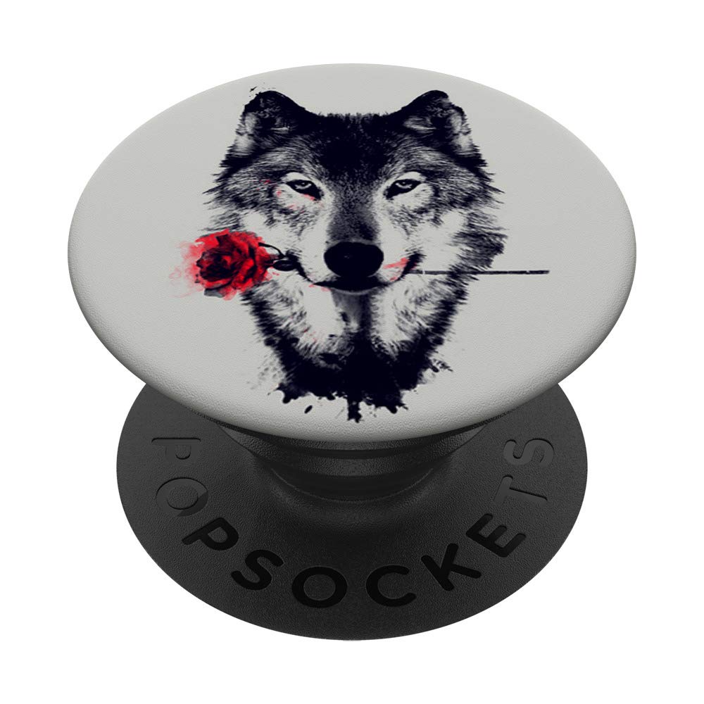 Amazon.com: Wolf with Red Rose Flower Art Wild Animal Wolves Lover