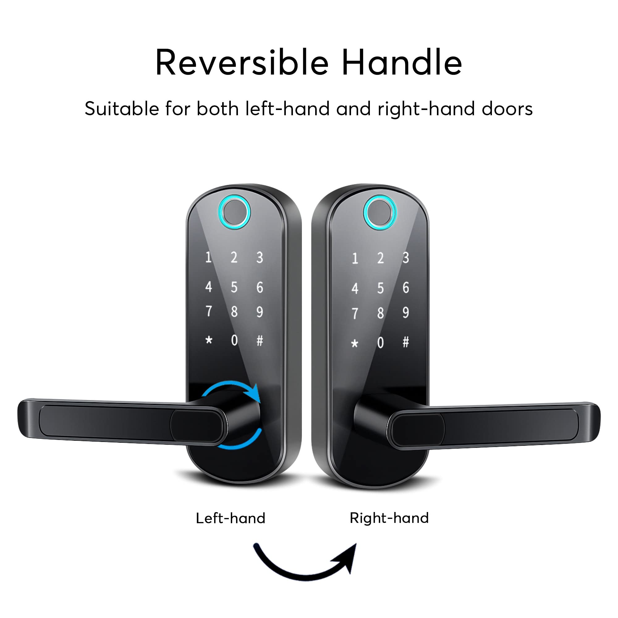 Smart Lock,Bluetooth Enabled Fingerprint and Touchscreen Electronic Door  Lock|TTLock App Unlock|Keyless Entry|Auto Lock|Remote Share|Smart Door Lock  ...
