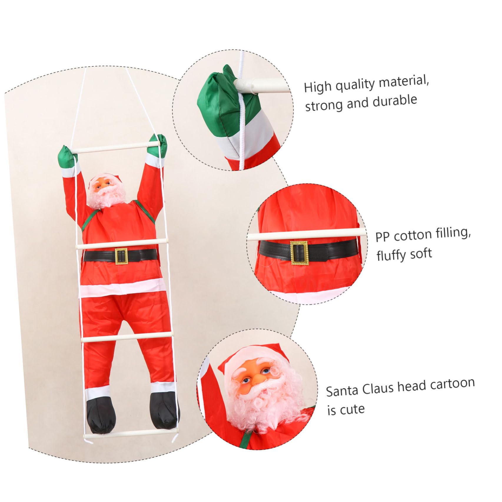 Decoración Colgante de Papá Noel Escalera, Adorno Navideño