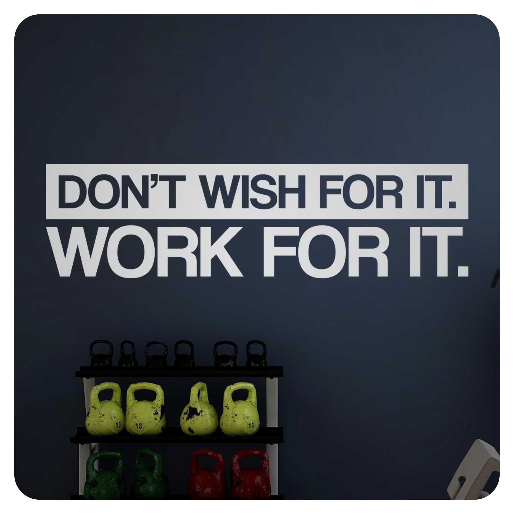 My Vinyl Story | Don't Wish for it Work for it | Motivational Large Wall Decal Sticker Quote for Home Gym Office Exercise Fitness Workout Art Vinyl