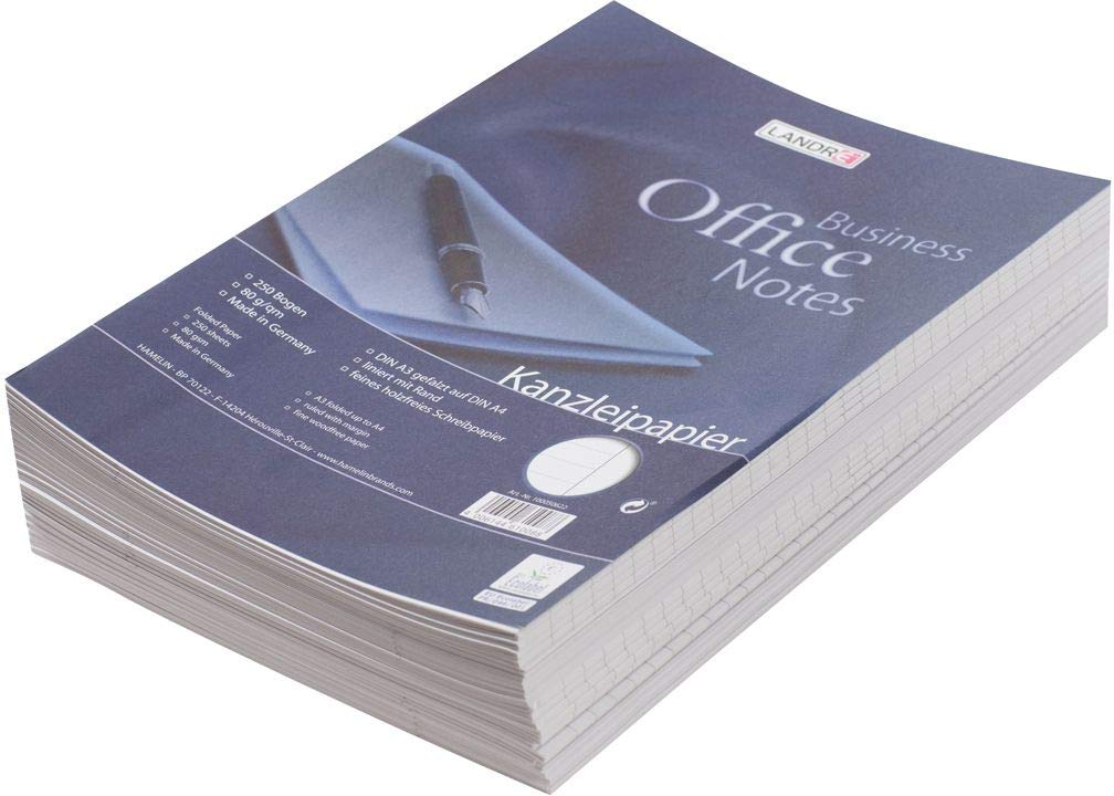 Landre Office papier kancelarski, w linie z białą krawędzią, 250 arkuszy