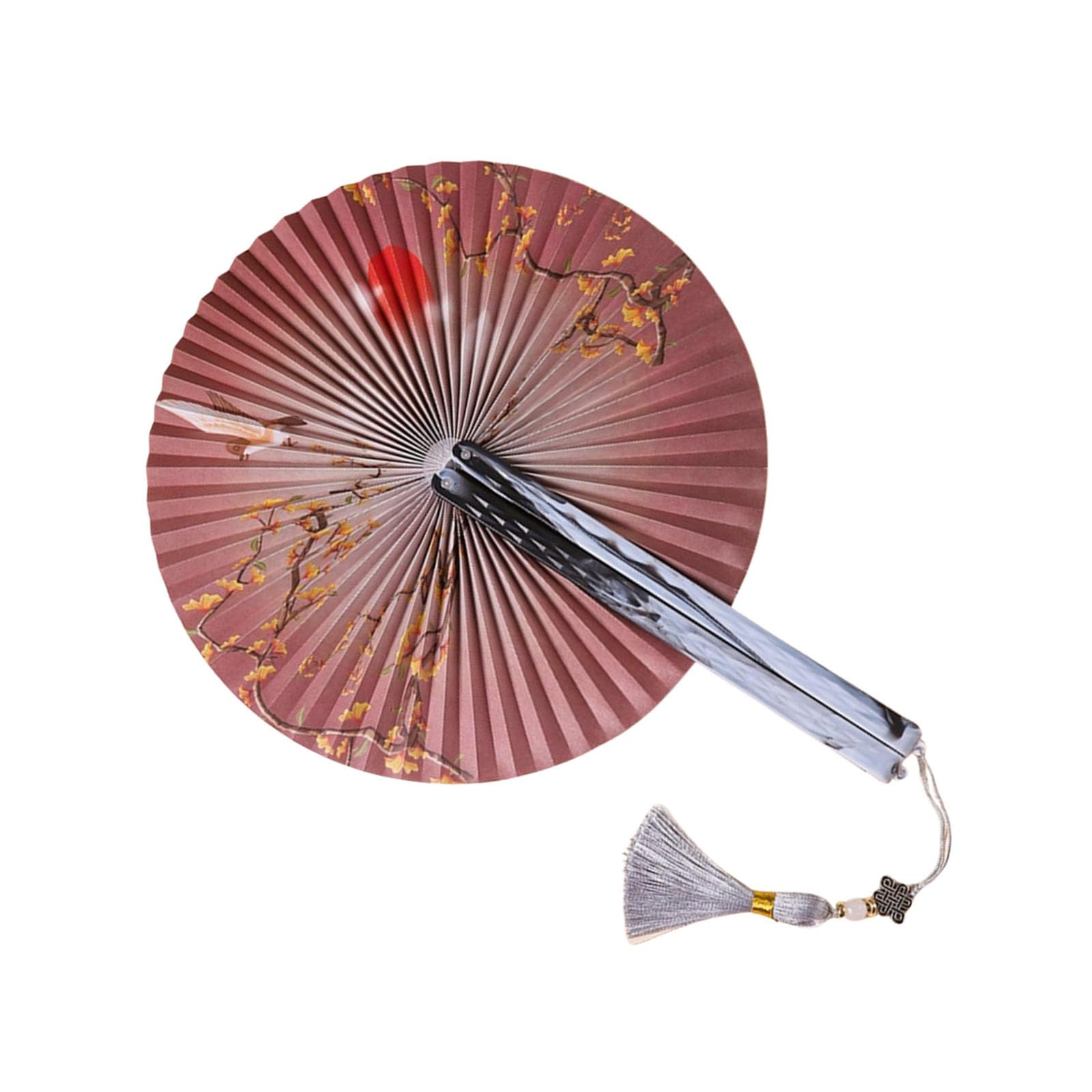 Hand Held Hand Fan with Pendant Fan for Women Vintage Shape Paper for Wedding and Decoration, Cultural Decoration
