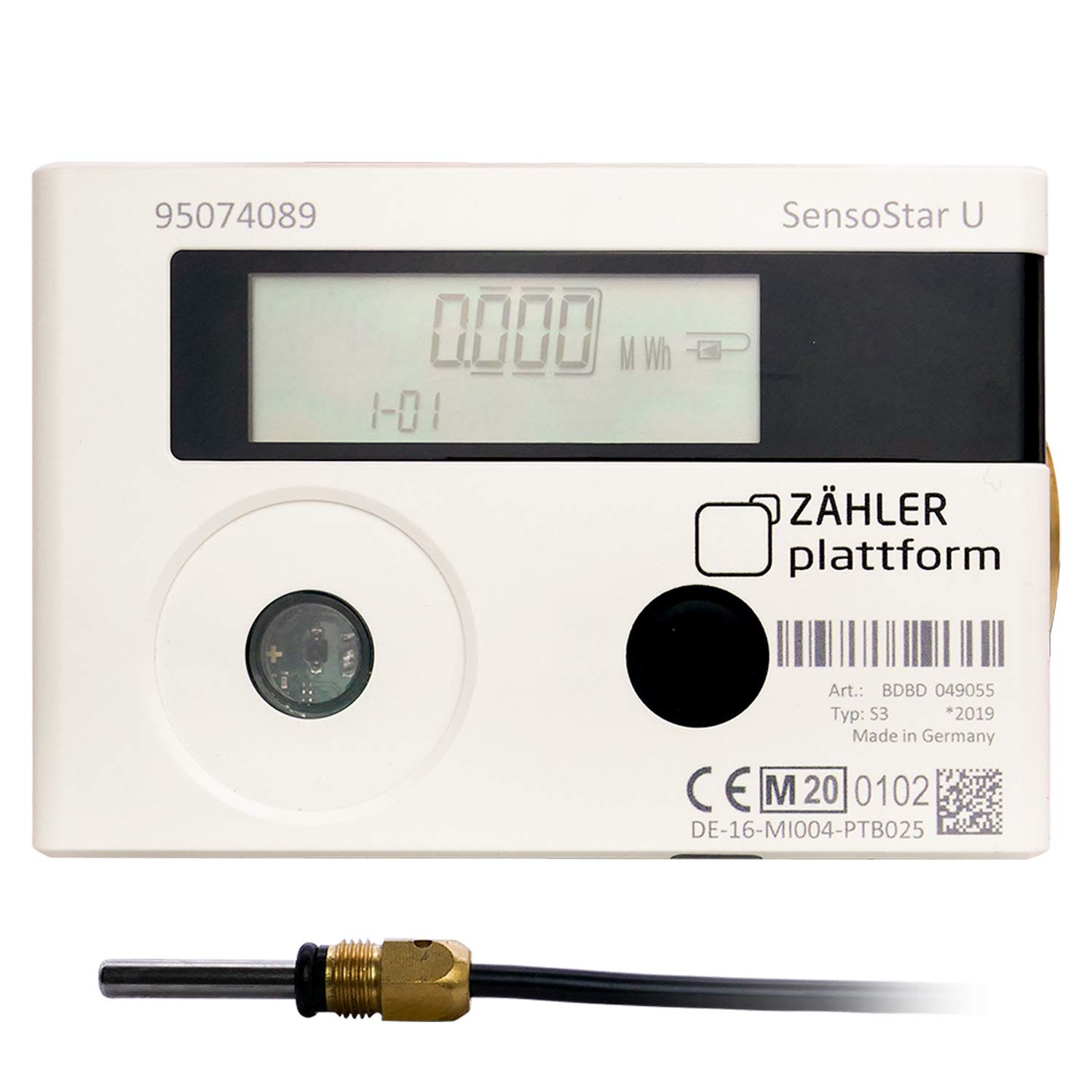 Wärmezähler SensoStar U Eichung 2026 Ultraschall Kompaktwärmezähler Nenndurchfluss Qn 3,5 m³/h, Anschlussgewinde 1 Zoll, Baulänge 130 mm, Temperaturfühler Ø 5,0 mm Wärmemengenzähler
