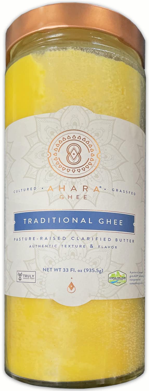 Ahara Rasa Traditional Grass-Fed Ghee, Handmade Small Batch, Lactose & Casein Free (33oz)