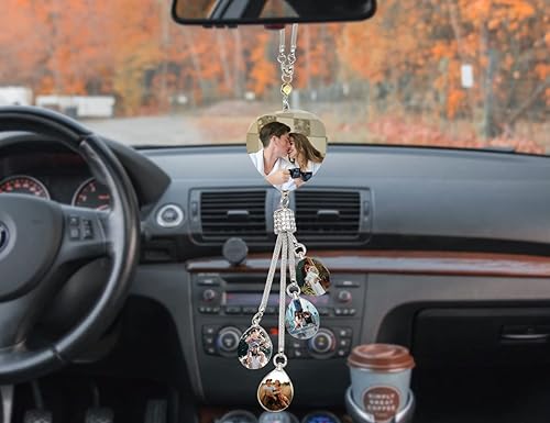 Miniatura 4 de Adornos para colgar en el interior del automóvil, accesorios personalizados para mujeres, hombres, regalo del día de San Valentín para ellaél, marco