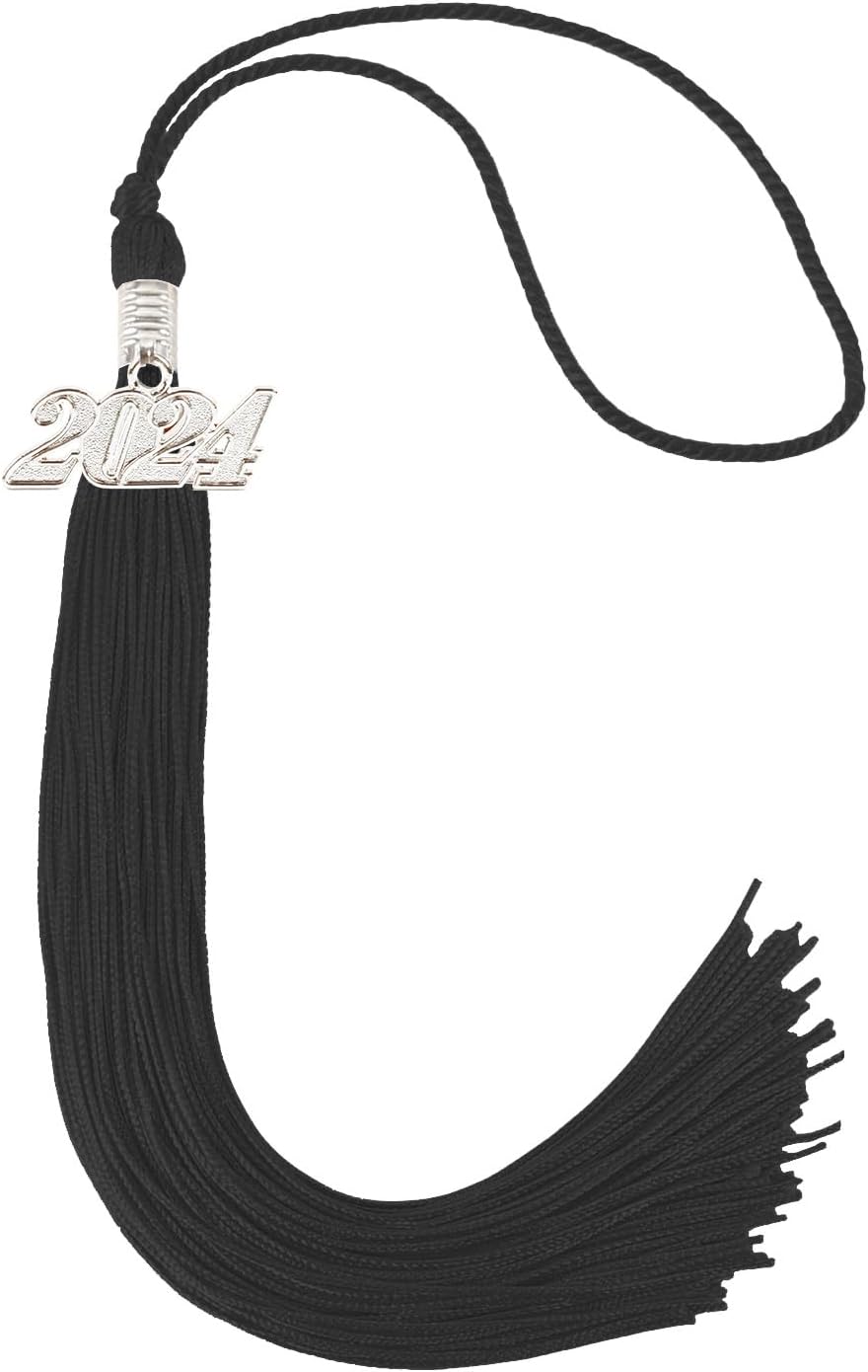 Graduation Single Color Tassel with Silver Date Drop 2024