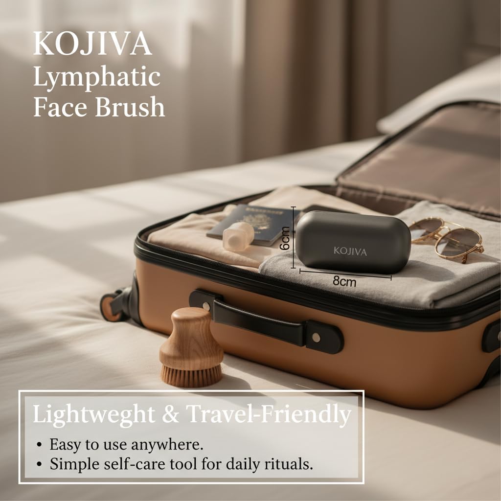 Kojiva Lymphatic Face Brush,Kojiva Face Brush,Dry Soft Organic Reduce Puffiness Improve Skin & Radiance Relieve Fatigue - Ergonomic Design for Daily Skin.(1pc) — view 8