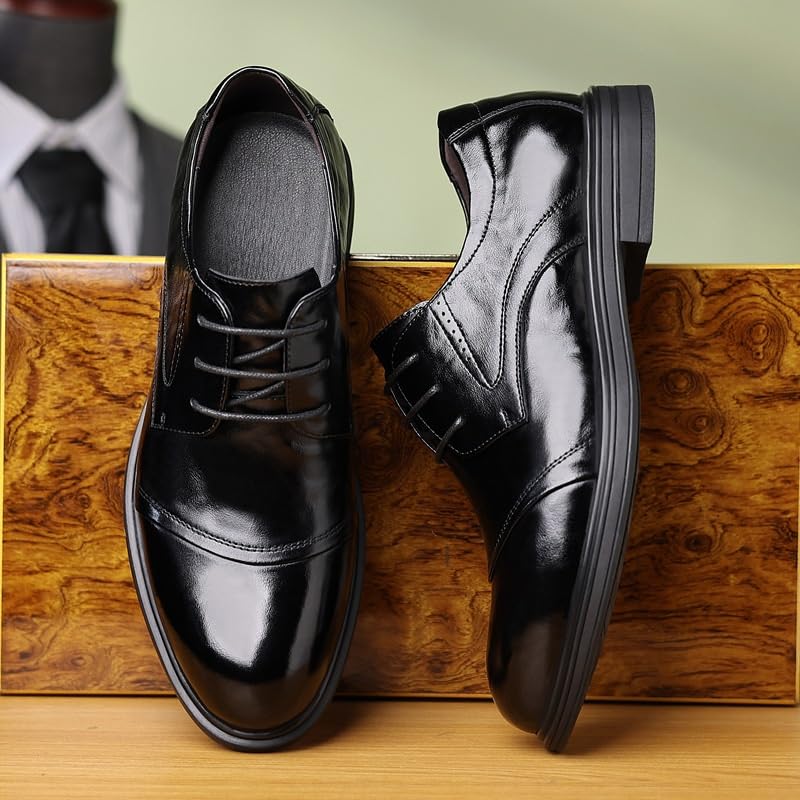 Men's Genuine Leather Hand Stitched Dress Oxfords Casual Work Office Comfortable Business Shoes for Wedding Evening Uniform Party Office Dress Shoes2