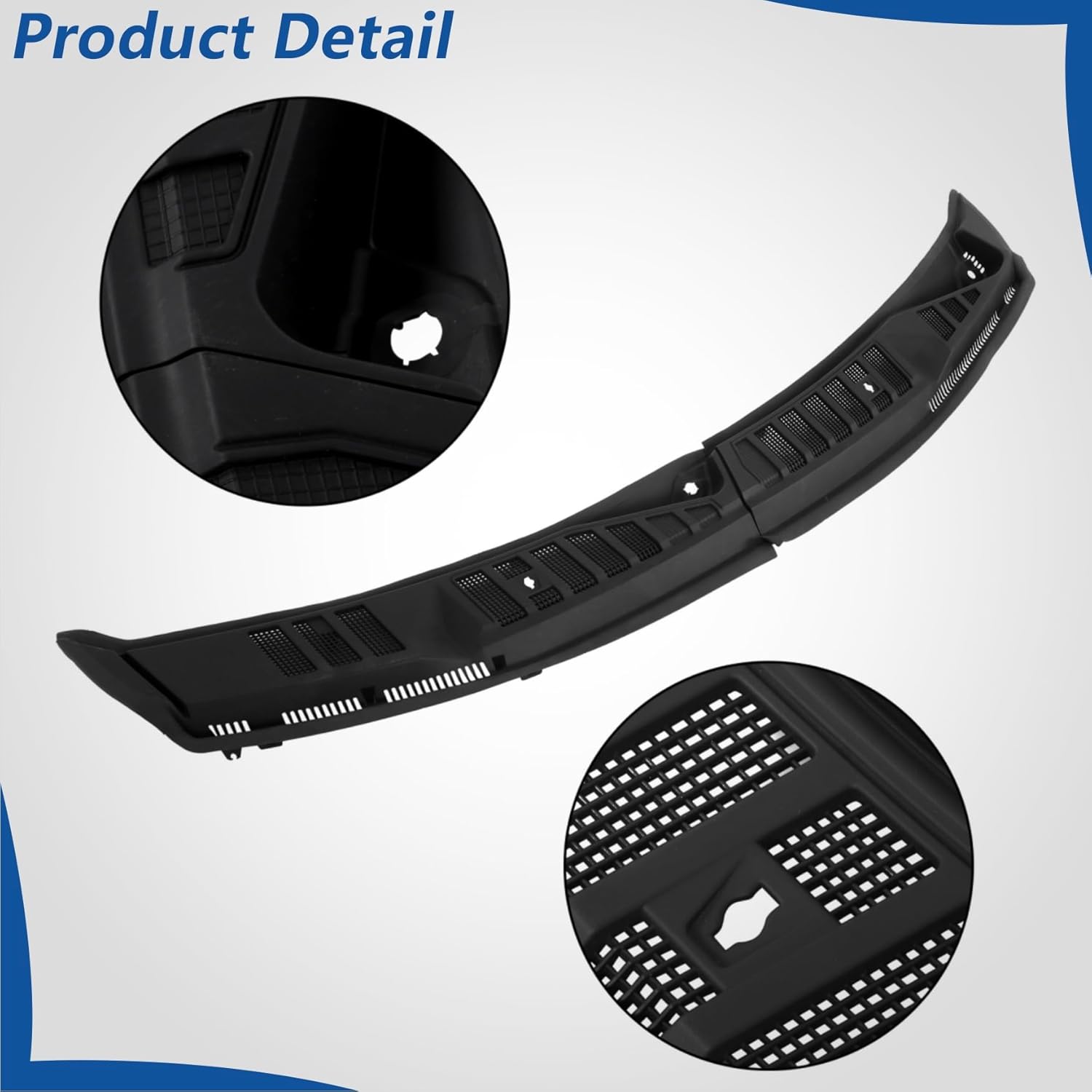WFLNHB Plastic Windshield Window Wiper Cowl Cover Grille Kit Black Replacement for F150 F-150 2015-2020 FL3Z15022A68C FL3Z15022A69A