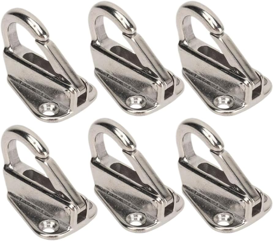 6pcs Boat Fender Hook Stainless Steel Spring Buckle Type Fender Hanger Compatible with Yacht Marine