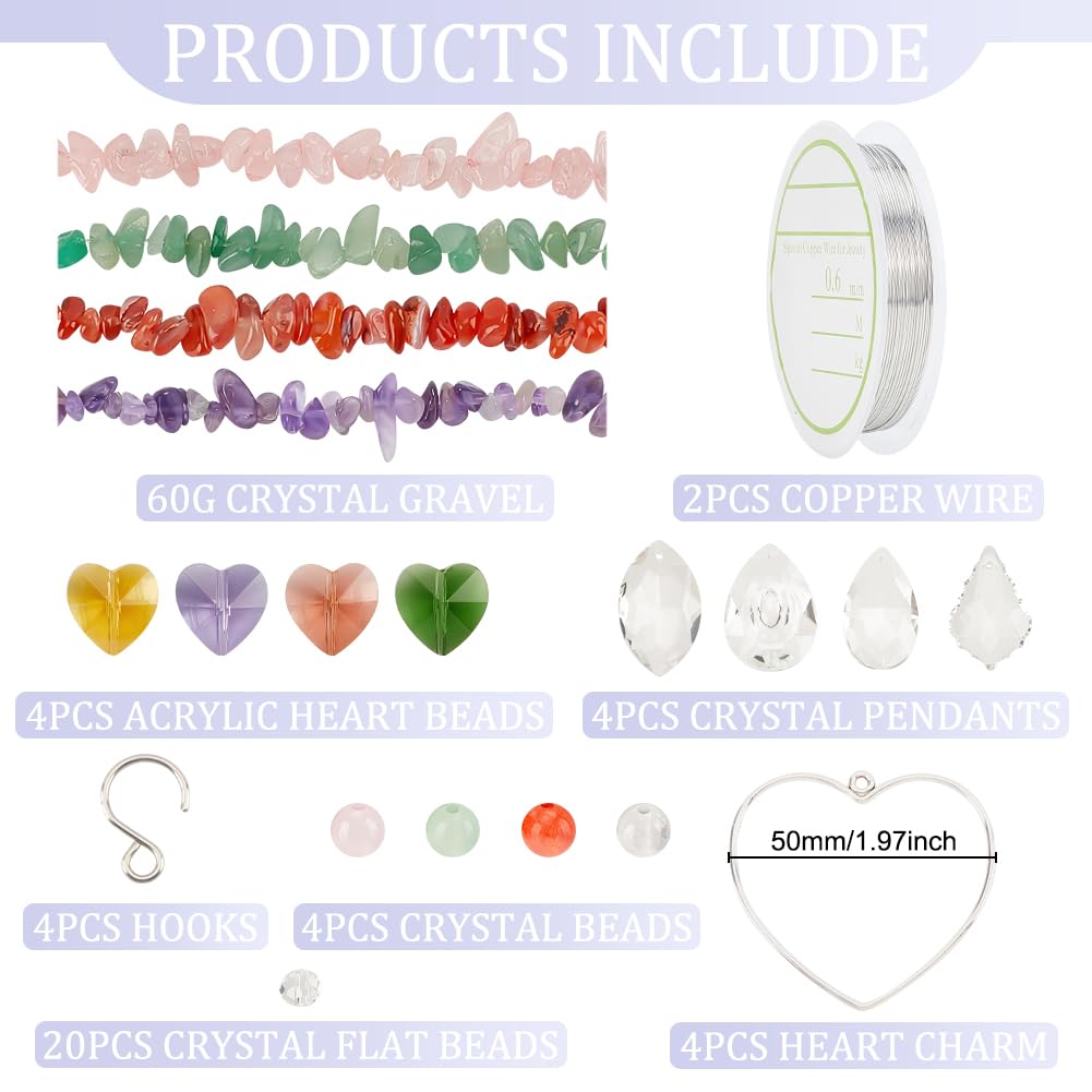 Kit Attrape-soleil Arbre De Vie En Cristal 7 Chakras - Lot De 4 Pour Décoration Fenêtre, Jardin, Voiture | DIY