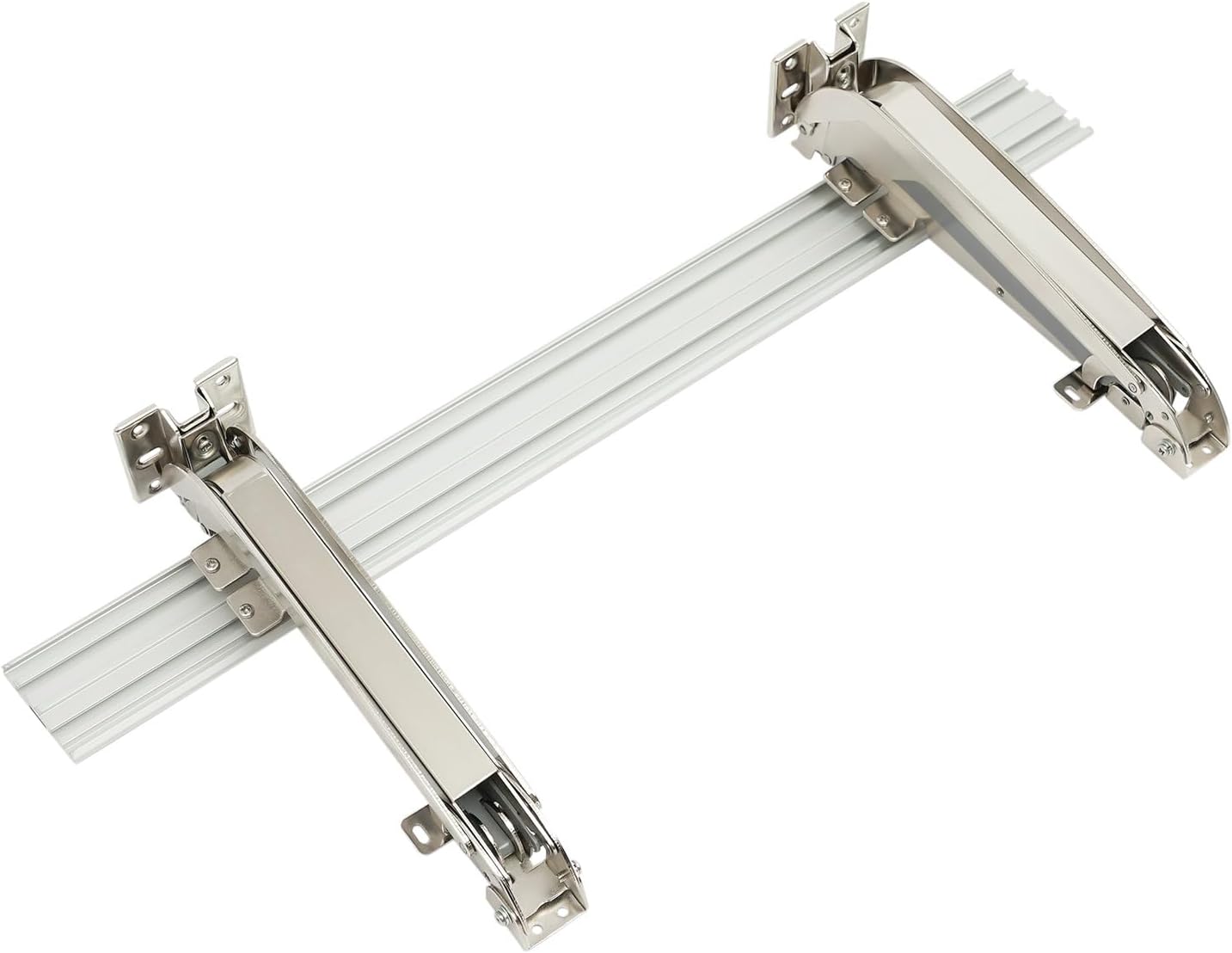Lateral Opening Door Hinge Set, 180° Parallel Opening Cabinet Door Hinges with Damping, Heavy Duty 15.43 lbs Load Capacity, Adjustable Sliding Hinges for Cabinet Closet Door (Silver)
