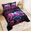 Namoxpa Gamer Comforter Set, Butterfly glaxy 3D Pattern for Kids Teens Adults,Decorative Bedding Comforter Sets with 2 Pillow Shams, Queen Size #3