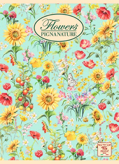 Pigna Pack of 10 Maxi Notebooks 02298850Q Nature Flower, multi-coloured, 0Q, quadretti 5 mm. margine - Image 4