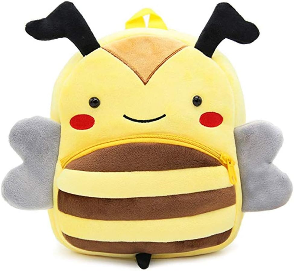 Zoo Toddler Kids Backpacks Cute Plush Little Girls Boys Animal Backpacks(Bee)