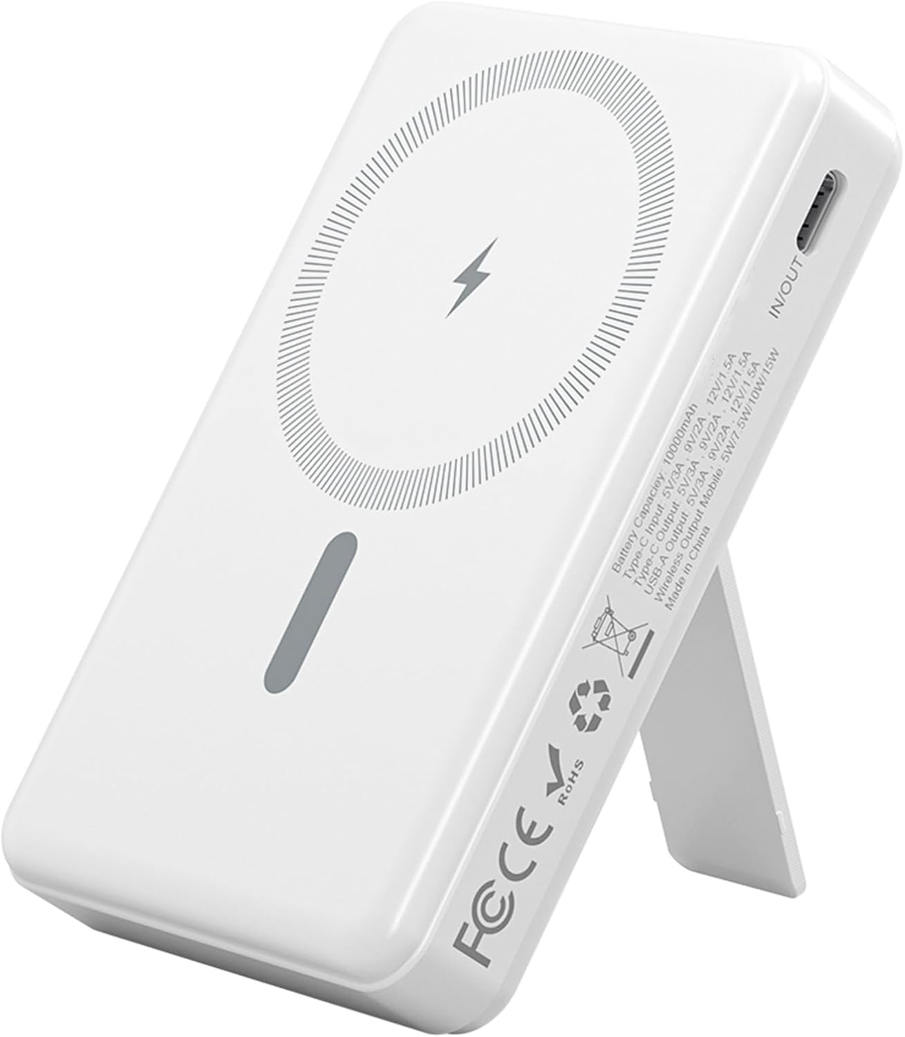 pangootek Magnetic Portable Charger, 10000mAh Wireless Power Bank with Stand and USB C in/Out LED Display, Battery Pack for iPhone 16/15/14/13/12/Pro/Mini/Pro Max