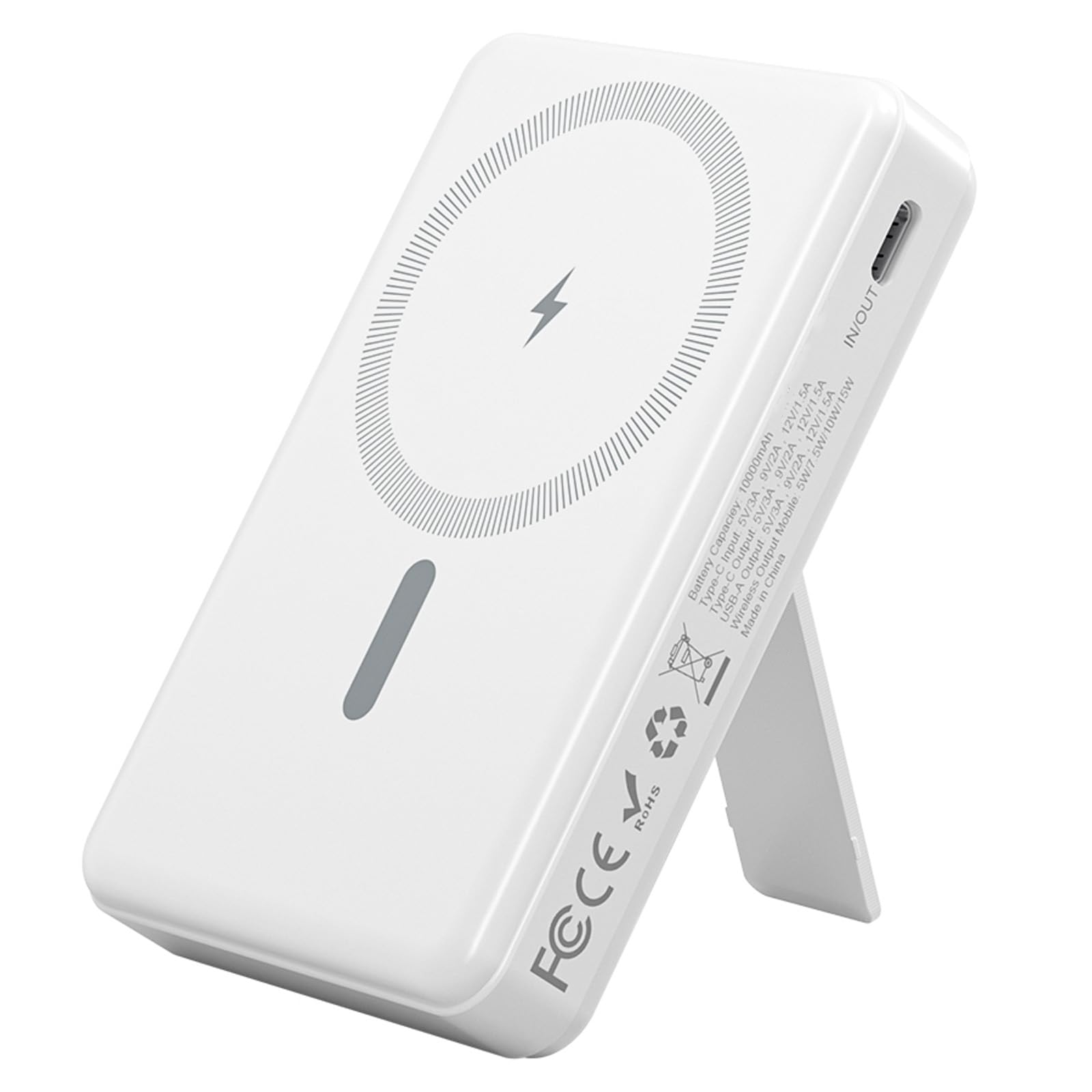 Cargador portátil magnético, banco de energía inalámbrico de 10000 mAh con soporte y pantalla LED USB C de entrada/salida, paquete de batería para iPhone 16/15/14/13/12/Pro/Mini/Pro Max