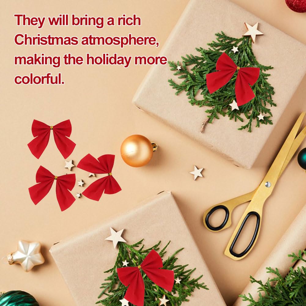 Noeud Blanc Sapin De Noel Noeud Rouge Noel, 8pcs Noeud Du00e9Coration, Noeud Noel Sapin,Noeud Rouge Sapin De Noel, Noeuds Rouges, Convient Pour Du00e9corer Les - Maison Noeud Noel Exterieur