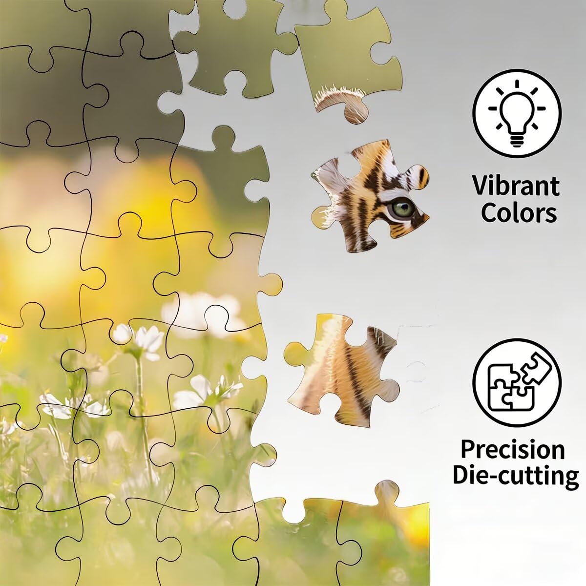 Puzzle 3000 elementów tygrys, puzzle kwiat dla dorosłych, klasyczne puzzle gry edukacyjne do aktywności rodzinnej, najwyższej jakości drewniane puzzle z pudełkiem na prezent dla mężczyzn prezent dla