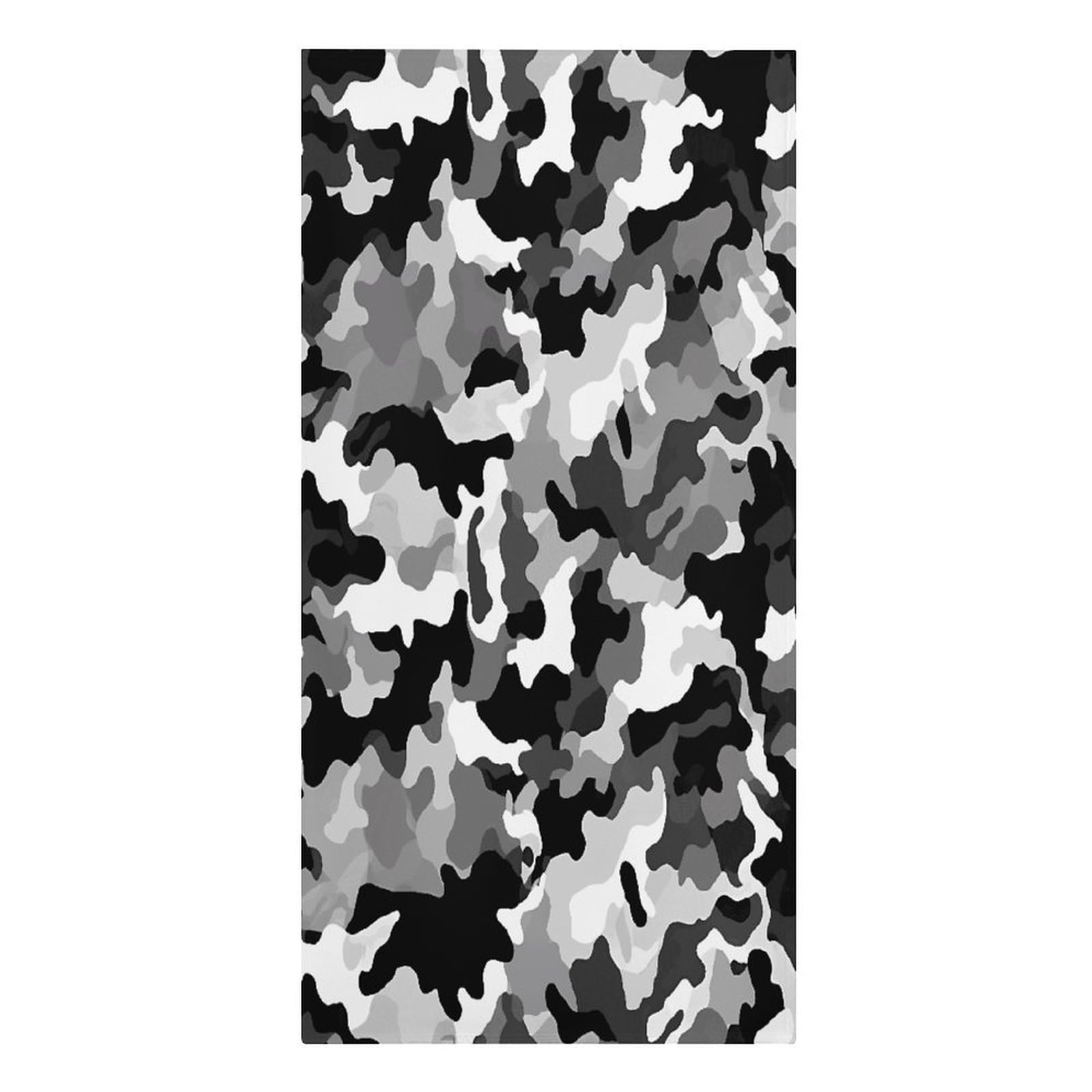 VstaDank Black Grey White Camo Beach Towel Microfiber Oversized Beach Blanket Super Absorbent Soft Pool Bath Towel Sand Free Quick Dry Travel Towels Gifts for Yoga Sports Adults 30" X 61"