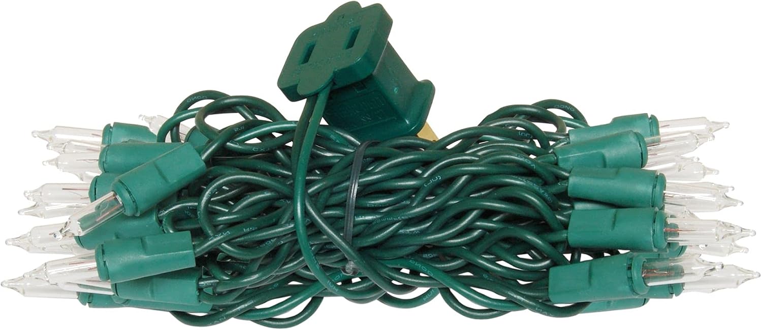 DecoLights Light Set - 35 Clear Bulbs - Green Cord