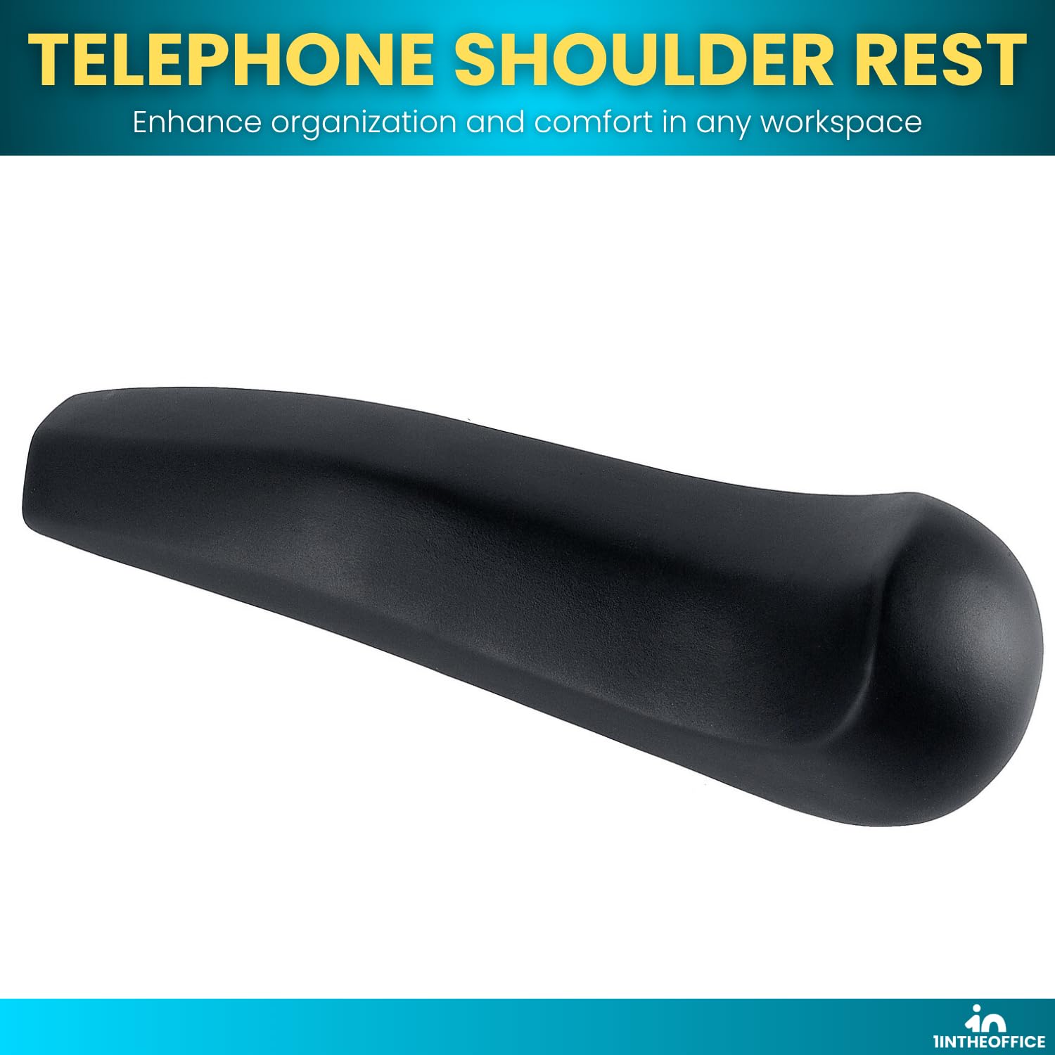 1InTheOffice Phone Shoulder Rest for Office Desk Telephones, Ergonomic Hands-Free Comfort, Non-Slip Design, Universal Fit, Black, 1 Pack — Amazon image 2