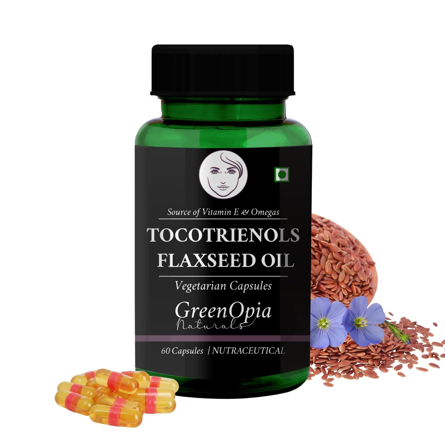 Tocotrienols + Flaxseed Oil 60 Liquid Filled Vegetarian Capsules | Heart & Cholesterol Support | Omega-3 + Vitamin E | Non-GMO-image-6