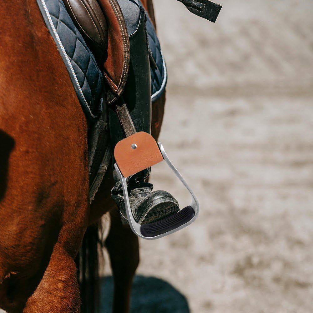 Estribos para Caballos, Estribos para Silla De Montar Estribo para Caballos De Seguridad Occidental con Alfombrilla De Goma Antideslizante para Pies Alivio del Dolor De Tensión