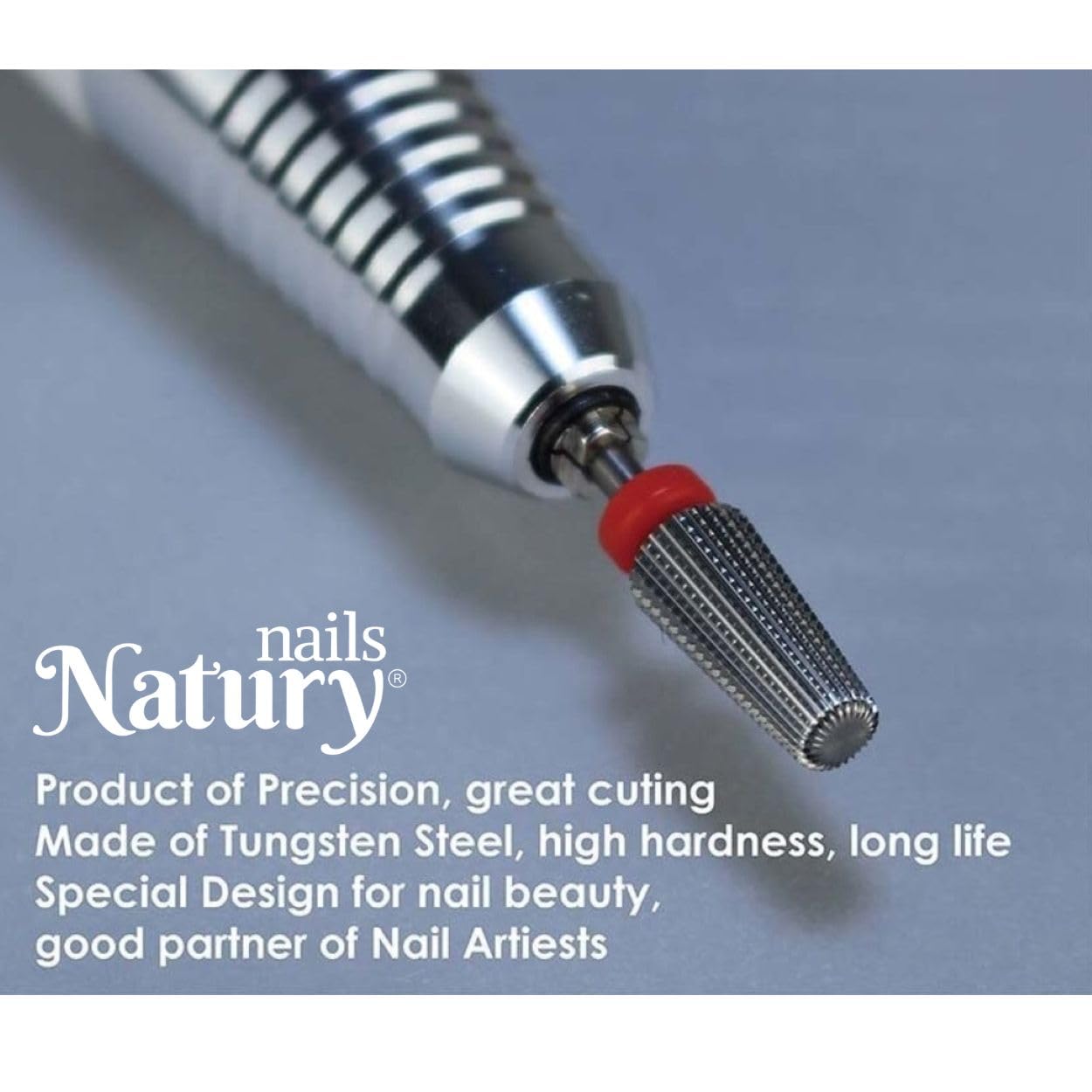 Natury Nails Fresa 5 en 1 de Carburo de Tungsteno para Torno de uñas. Manicura Rusa, Pedicura, Esmaltes, Uñas Acrílicas y Uñas de Gel (Grano Fino)