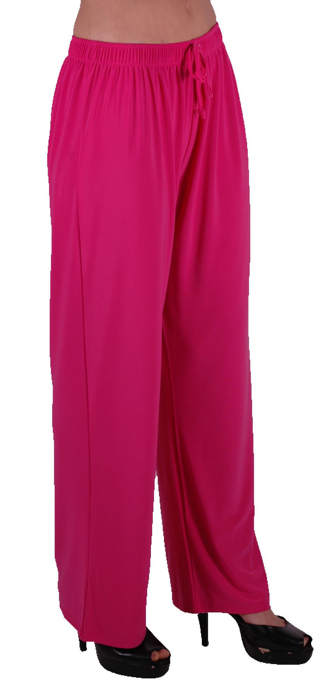 Eye Catch Originals - Elena Womens Stretch Palazzo Trousers Ladies Plus Pants Fushia XXXL 24-26