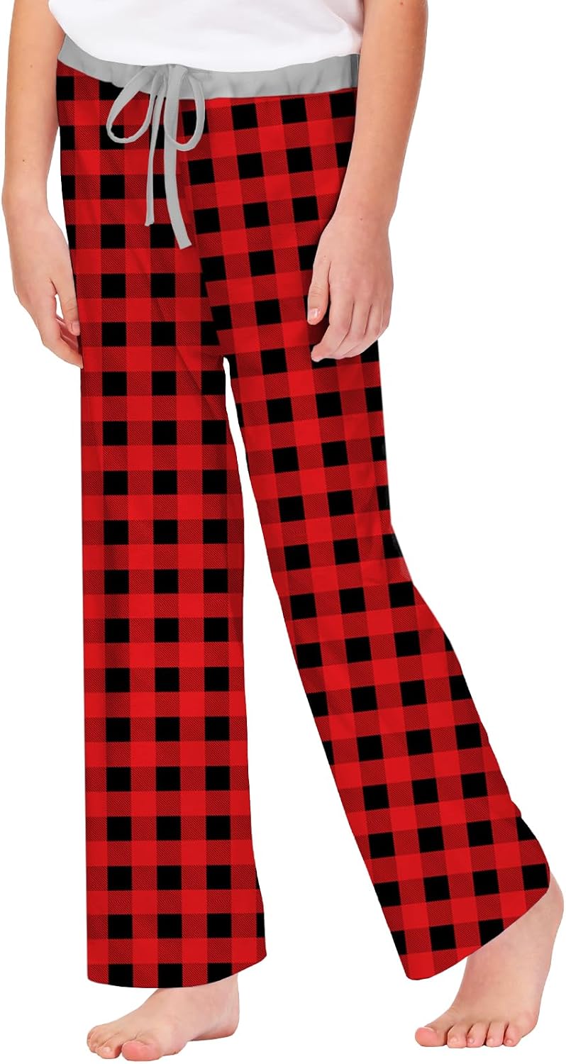 Remimi Girl Boy Plaid Pants Drawstring Summer Casual Loose Bottoms 5-14 Years