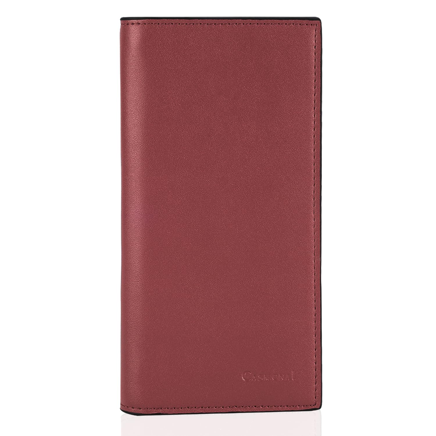 CASMONAL Premium Leather Checkbook Cover for Men and Women Checkbook Holder Wallet RFID Blocking