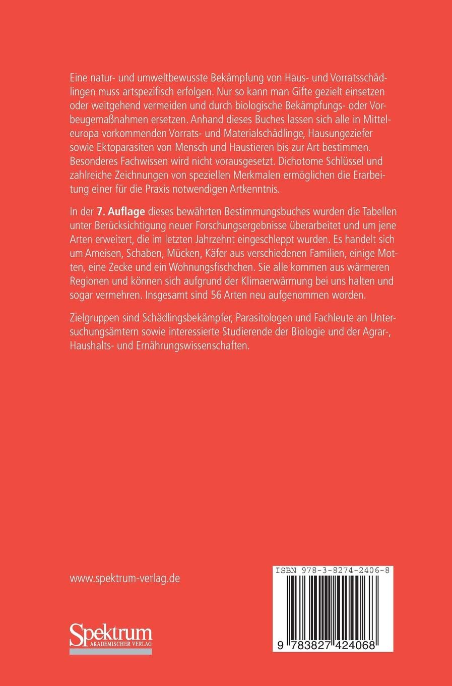 Vorratsschädlinge und Hausungeziefer: Bestimmungstabellen für Mitteleuropa: Bestimmungsbuch für Mitteleuropa