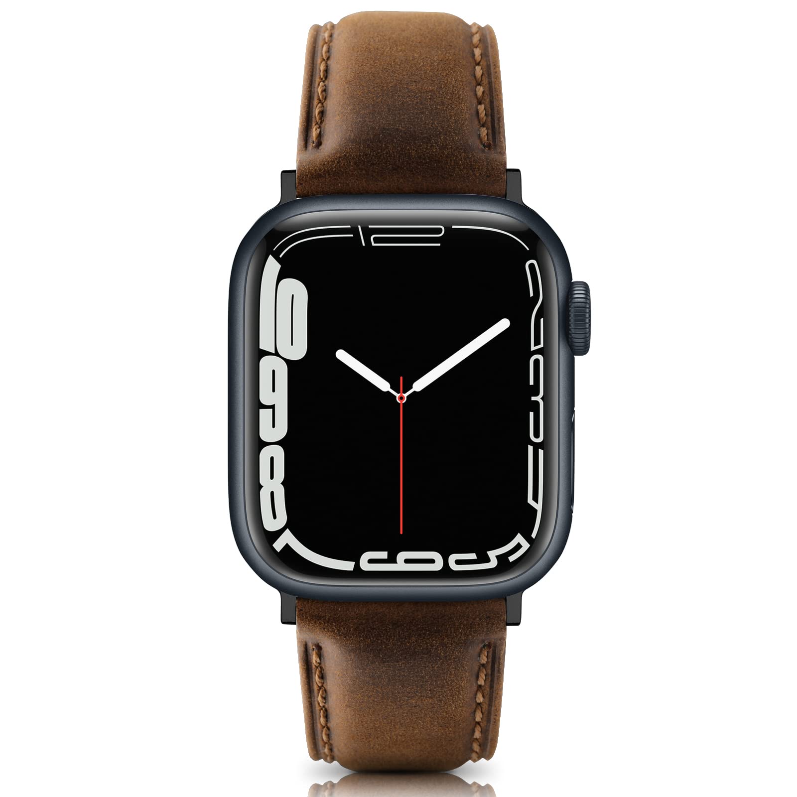 Eyamumo Genuine Leather Bands Compatible for Apple Watch Band 42mm 44mm 45mm Men Women, Top Grain Soft Vintage Genuine Leather Replacement Strap Compatible with Apple Watch Series 9 8 7 6 5 4 3 2 1 SE