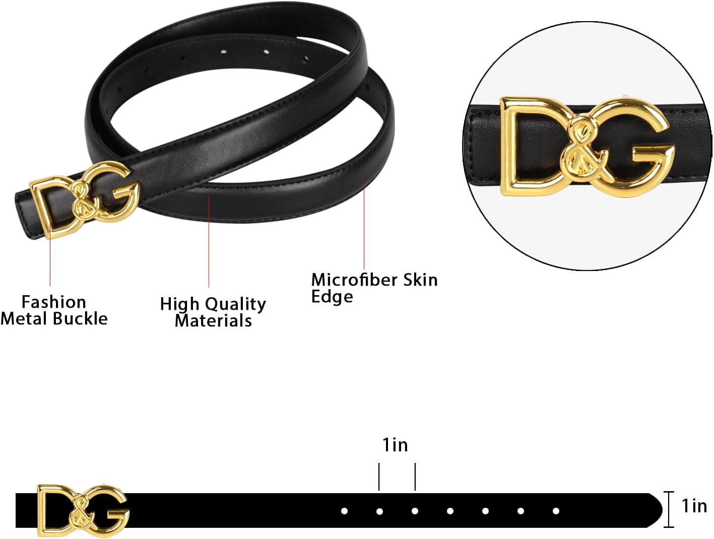 Women's Leather Belt with Buckle - Ideal for Dresses, Jeans, and Coats - Image 3