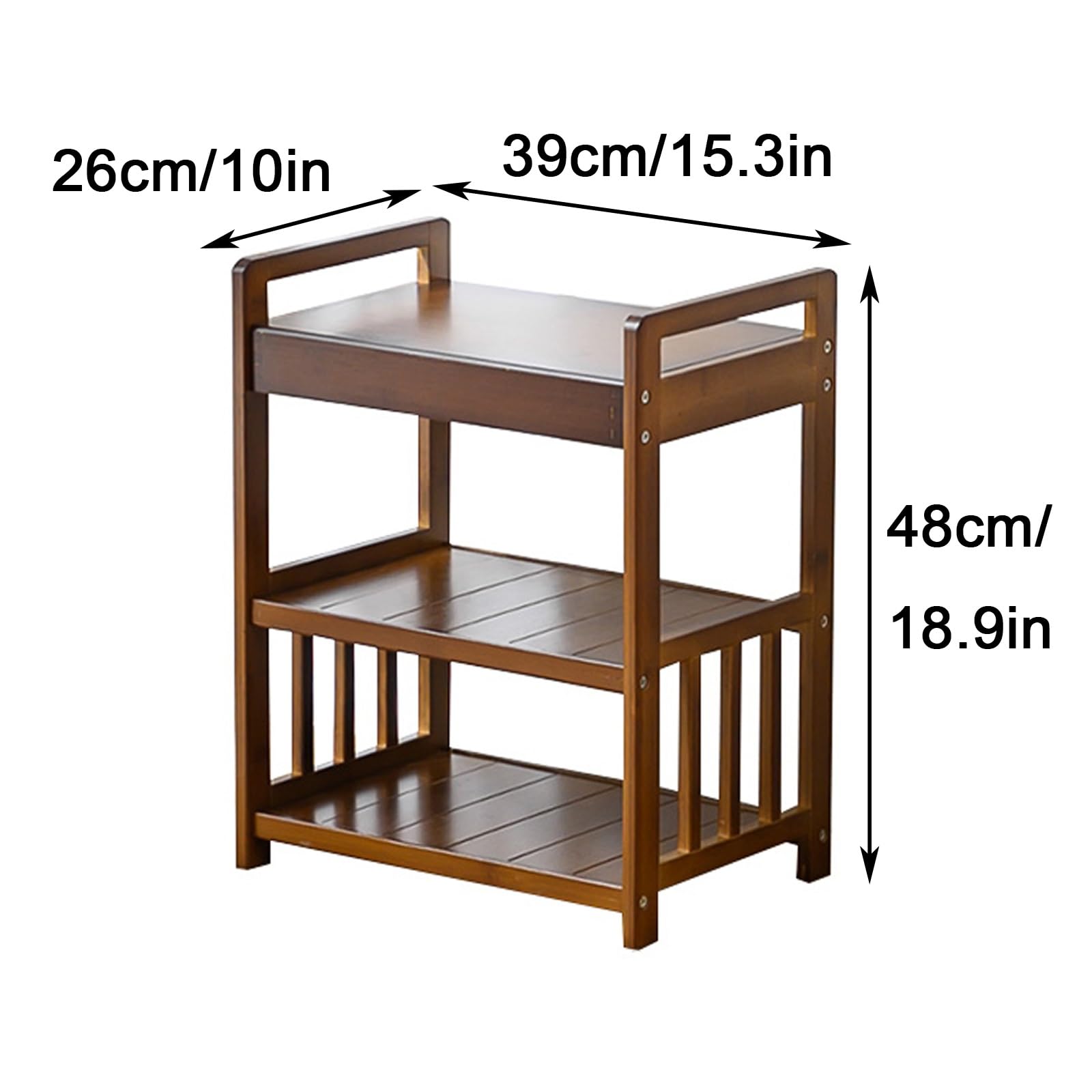 Generico Panca Porta Scarpe a 2 Ripiani in bambù - Organizzatore Stabile per l'ingresso, Ideale per Porta d'ingresso, Camera da Letto, Soggiorno, corridoio - Design Semplice (39 cm/15,3 Pollici)
