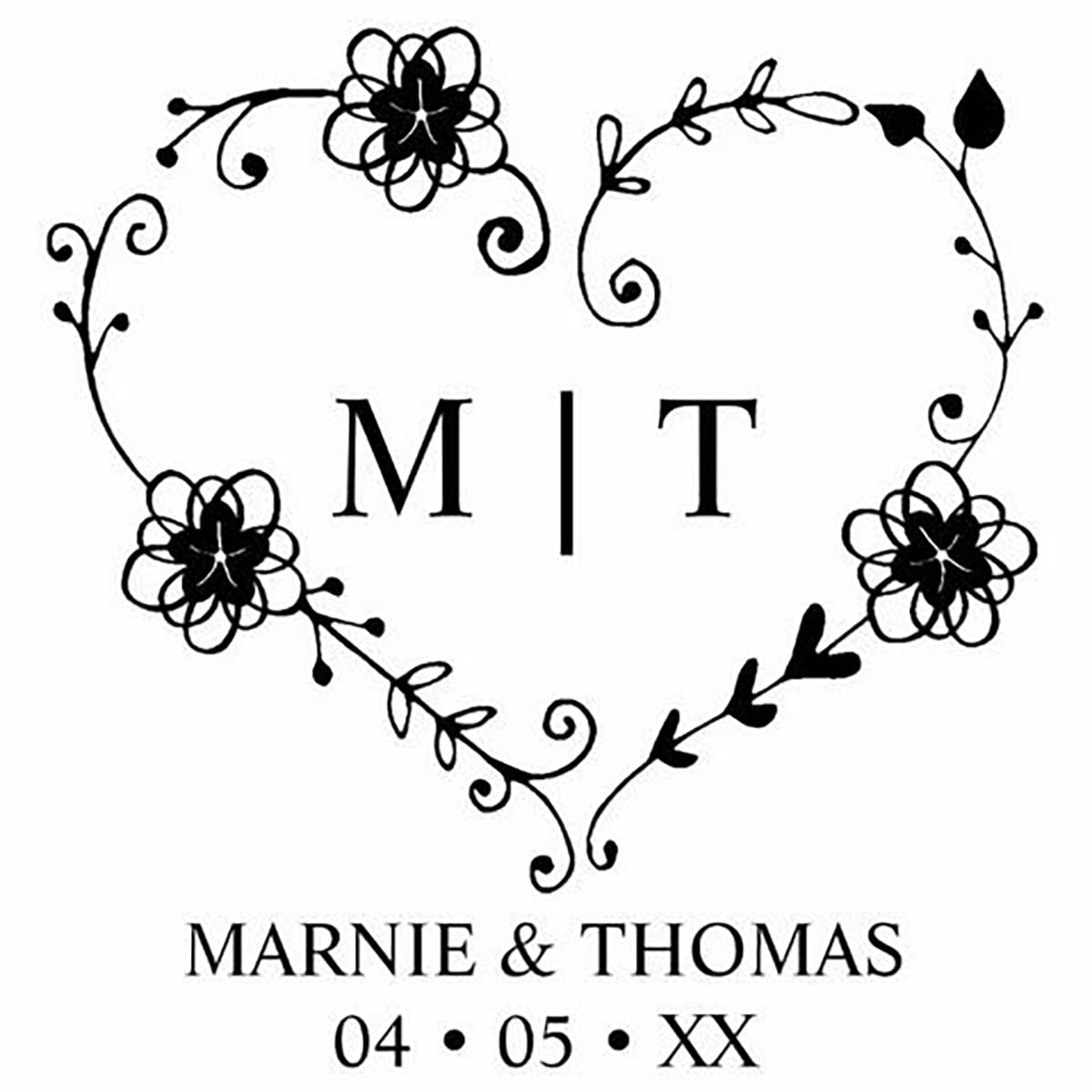 Custom Wax Seal Stamp Boho Trendy Wildflowers Heart Wedding Monogram Wax Stamp Kit Wedding Personalized Gift Invitation Wax Stamp Kit