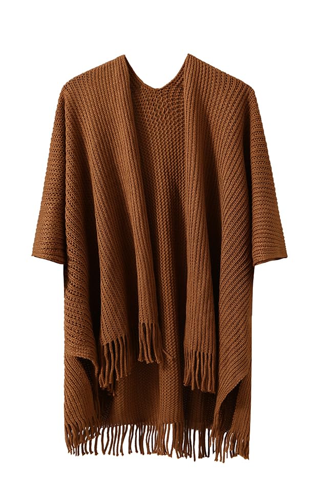 Women Shawls and Wraps Fall Knitted Poncho Sweater Capes and Shawls Warm Ladies Dressy Ponchos