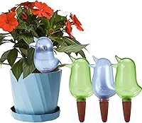 Vista 9 de Paquete de 4 picos de riego automático, globos de riego para plantas de interior, picos de riego automático en forma de pájaro, dispositivos de Azul