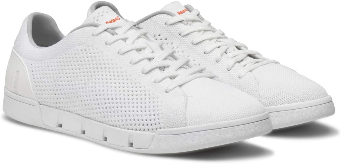 SWIMS Breeze Tennis Knit Sneakers for Men, Lightweight Breathable Knit Upper, EVA Cushioned Midsole, Rubber Cup Sole, Low Top Casual Fashion Sneaker