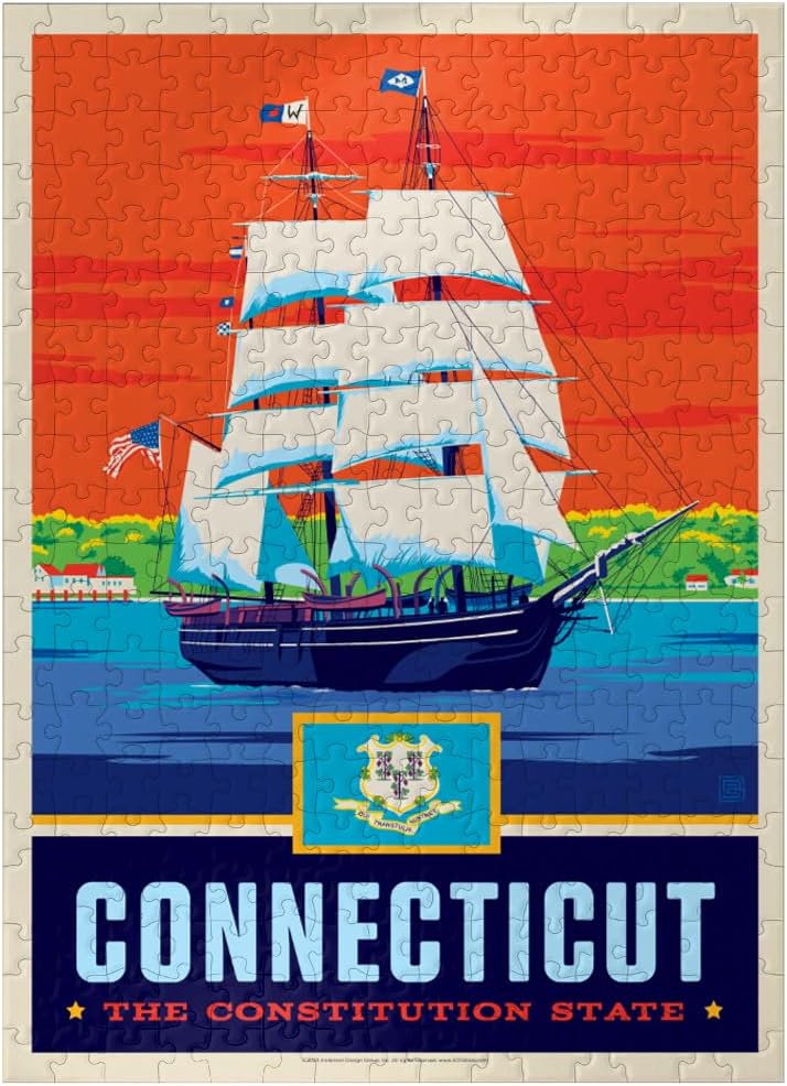 MyPuzzle Connecticut: The Constitution State - Premium 500 Piece Jigsaw Puzzle for Adults