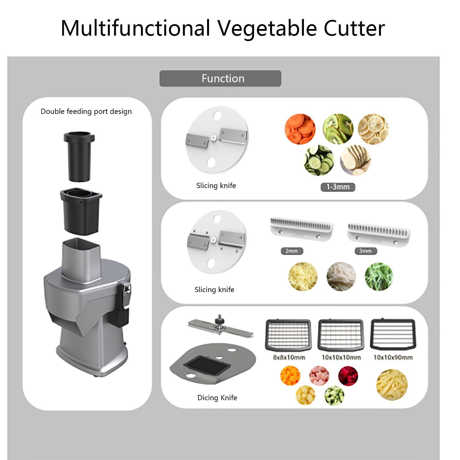 Coupe-légumes électrique Anatole - 5 Lames Inox, 250W, Râpe, Tranche, Spiralise