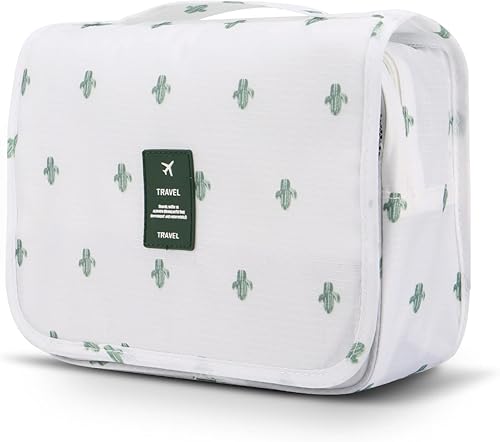 Miniatura 31 de Mossio Neceser colgante – Organizador grande de viaje de maquillaje cosmético para hombres y mujeres con gancho resistente Blanco