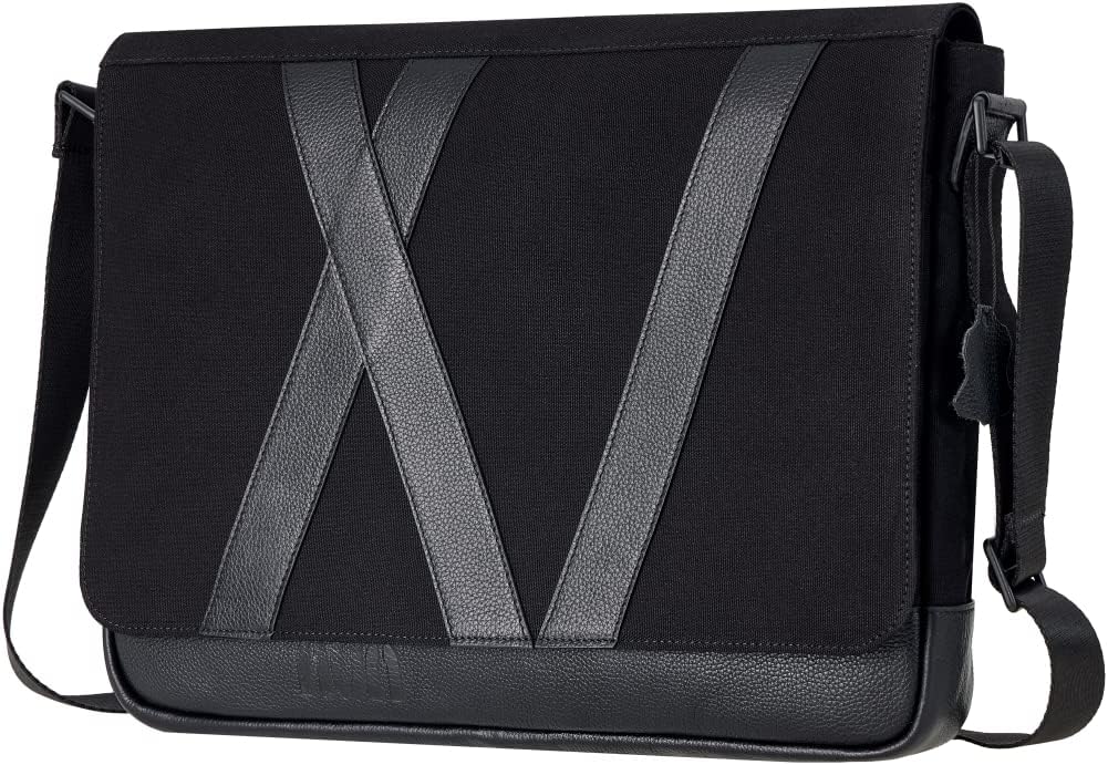 USRA Messenger Bag with Classic Leather Grain for Men Women Shoulder Light Durable Modern Design Business Fashion Casual