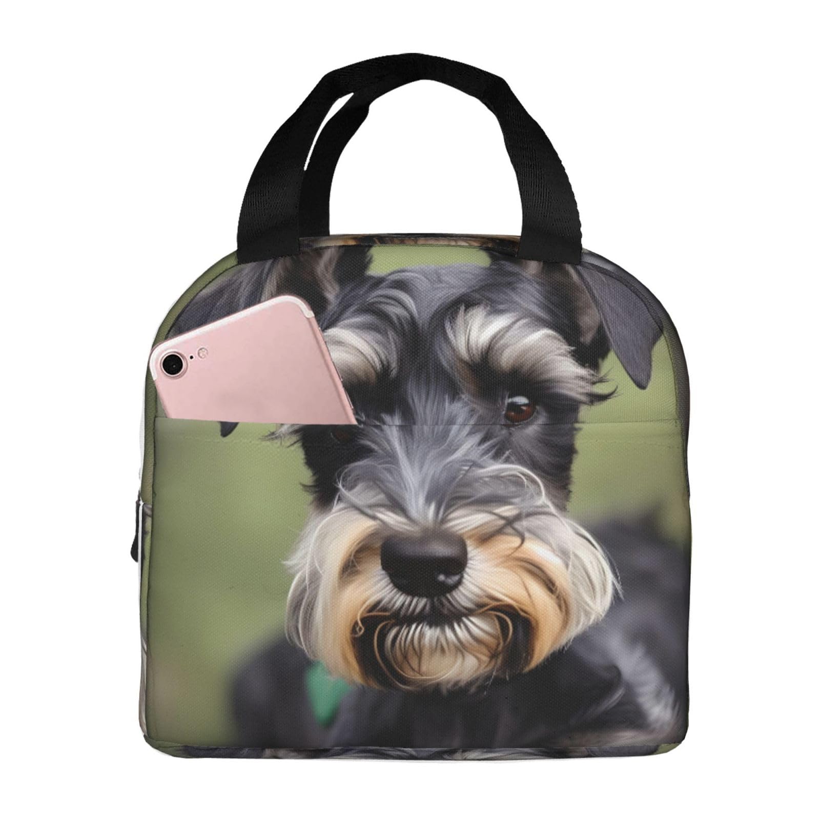 OdDdot Adorable Schnauzer Print Lunch Bag for Men/Women,Insulated Lunch Box,Reusable Lunch Boxes for School Work Travel