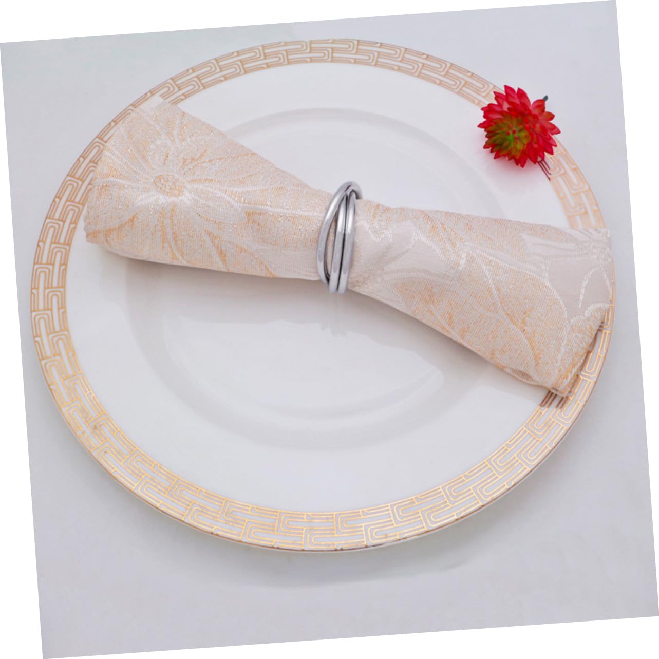 Anelli Portatovaglioli Creativi in Acciaio Inox 6 Pezzi | Argento, per Party e Ricevimenti, Decorazione Duratura, Stile Unico per Tavola e Banchetto