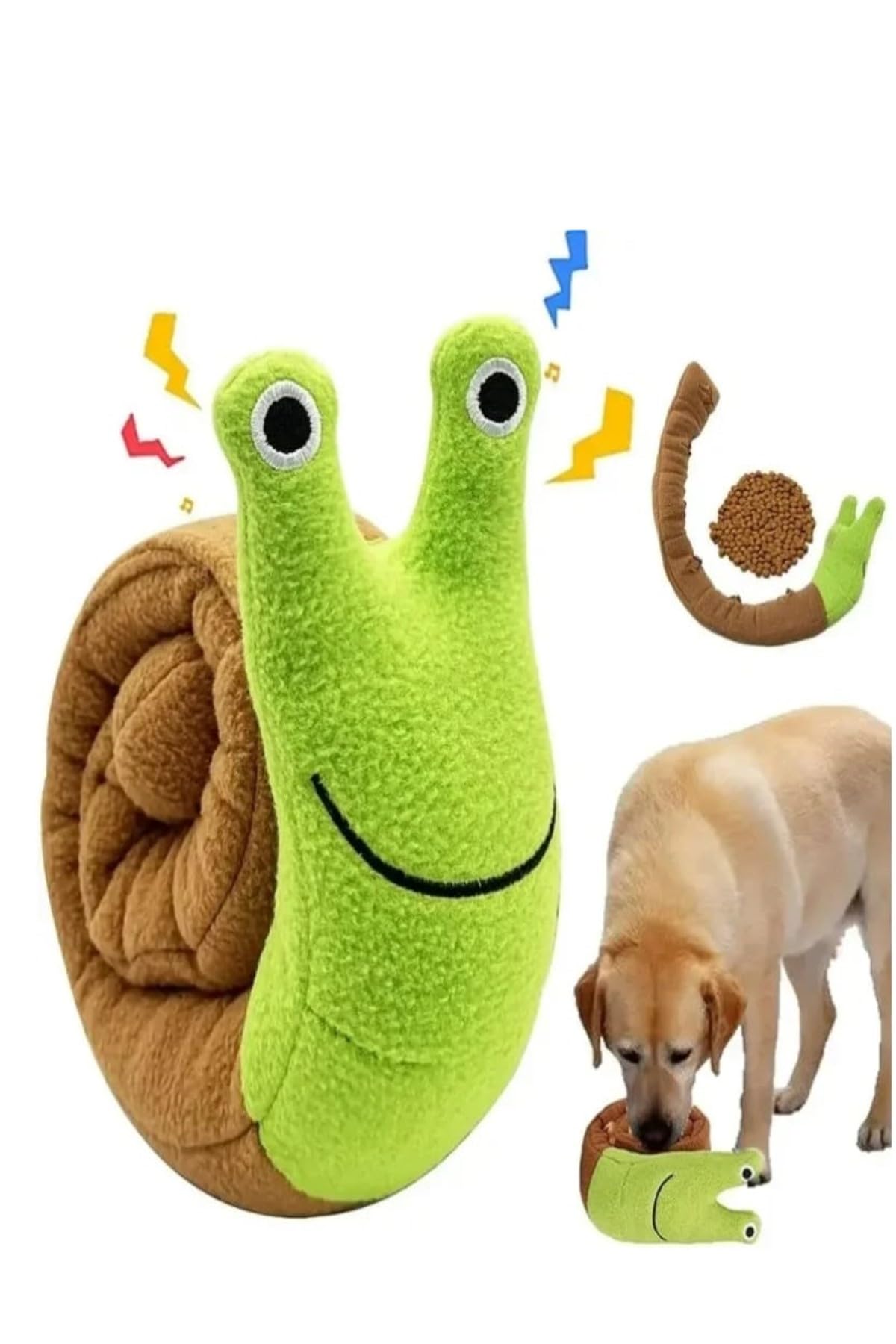 Tineke Salyangoz Peluş Köpek Sesli Oyuncağı Ödül Mama Saklama Ve Çiğneme Oyuncağı 1 ADET